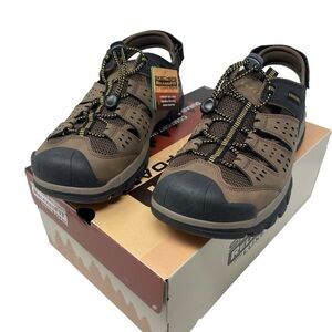 Skechers Men’s Size 12 Brown Leather Closed Toe Fisherman Bungee Sandals New